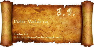 Bohn Valéria névjegykártya